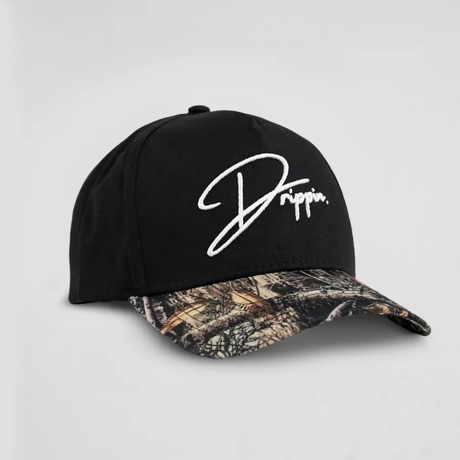 Cursive DRIPPIN Lifestyle Hat - Black/Camo