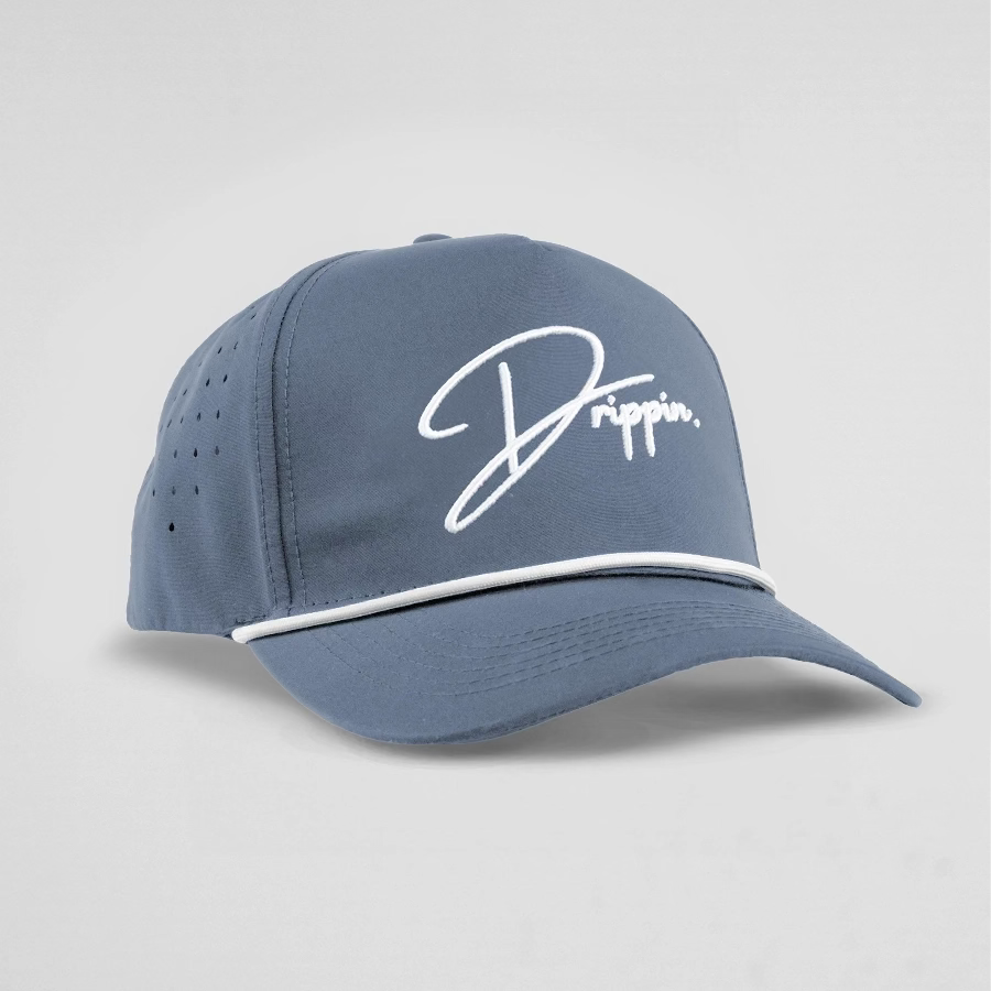 Soft Blue Cursive DRIPPIN Hat