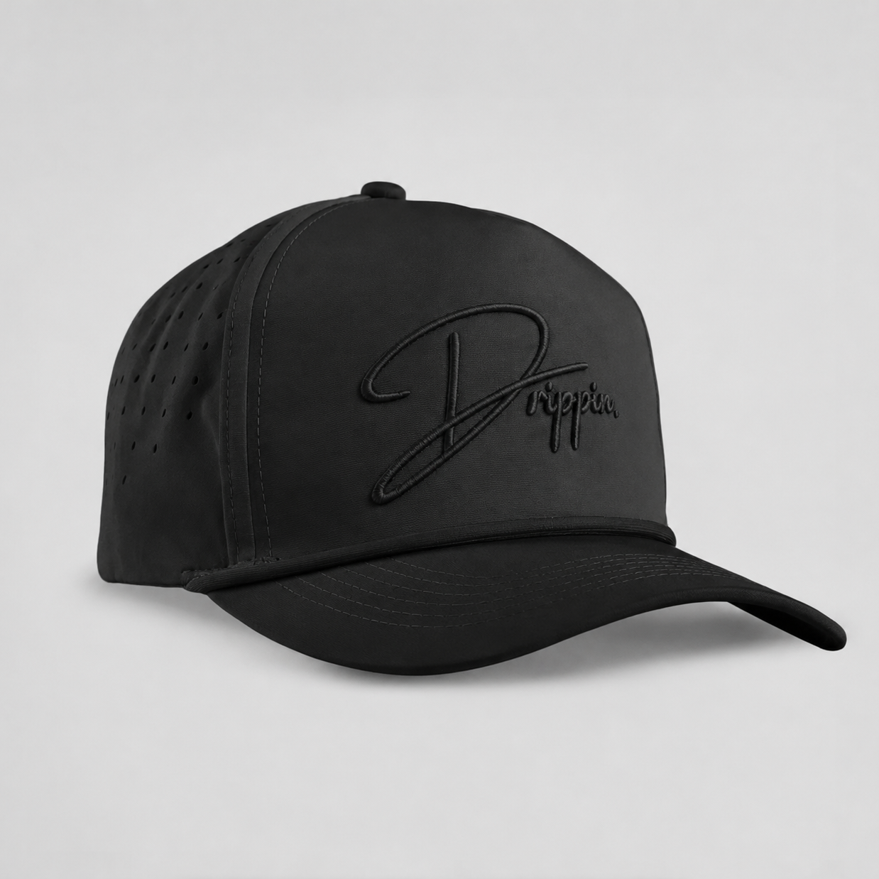 Cursive Drippin Hat - Blackout